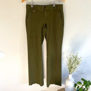 Banana Republic Sloan Flare Stretch Pants Olive Green Size 4